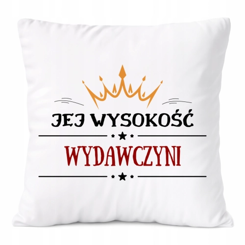 Poduszka Dla Wydawczyni na Prezent z Nadrukiem ze Zdjęciem Biała PoliDraw