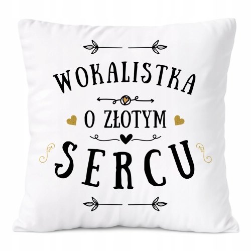 Poduszka Dla Wokalistki na Prezent z Nadrukiem ze Zdjęciem Biała PoliDraw
