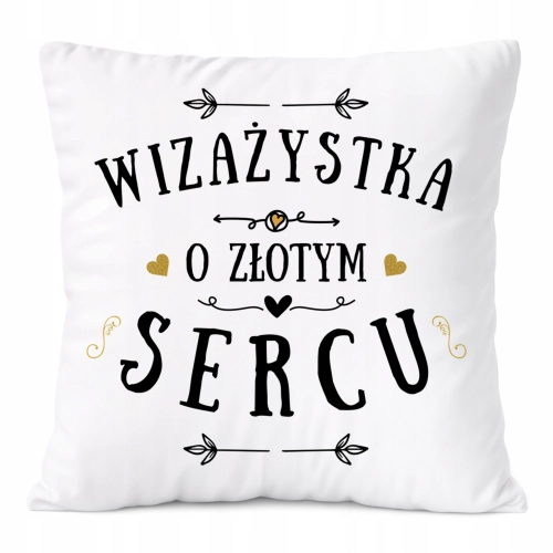 Poduszka Dla Wizażystki na Prezent z Nadrukiem ze Zdjęciem Biała PoliDraw