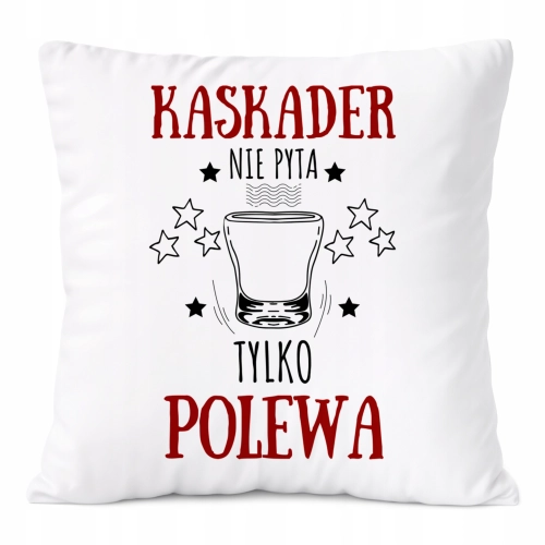 Poduszka Dla Kaskadera na Prezent z Nadrukiem ze Zdjęciem Biała PoliDraw
