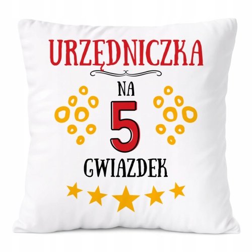 Poduszka Dla Urzędniczki na Prezent z Nadrukiem ze Zdjęciem Biała PoliDraw