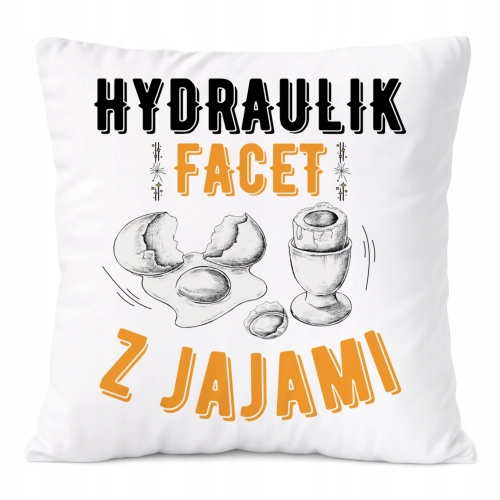 Poduszka Dla Hydraulika na Prezent z Nadrukiem ze Zdjęciem Biała PoliDraw