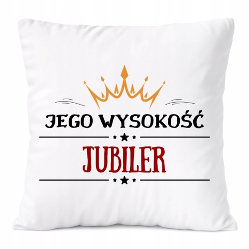 Poduszka Dla Jubilera na Prezent z Nadrukiem ze Zdjęciem Biała PoliDraw