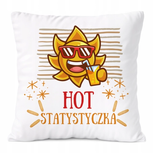 Poduszka Dla Statystyczki na Prezent z Nadrukiem ze Zdjęciem Biała PoliDraw