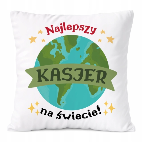 Poduszka Dla Kasjera na Prezent z Nadrukiem ze Zdjęciem Biała PoliDraw