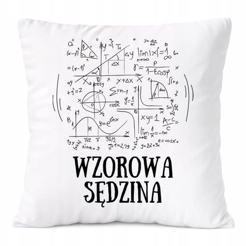Poduszka Dla Sędziny na Prezent z Nadrukiem ze Zdjęciem Biała PoliDraw