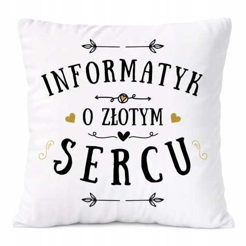 Poduszka Dla Informatyka na Prezent z Nadrukiem ze Zdjęciem Biała PoliDraw