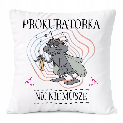 Poduszka Dla Prokuratorki na Prezent z Nadrukiem ze Zdjęciem Biała PoliDraw
