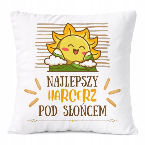 Poduszka Dla Harcerza na Prezent z Nadrukiem ze Zdjęciem Biała PoliDraw