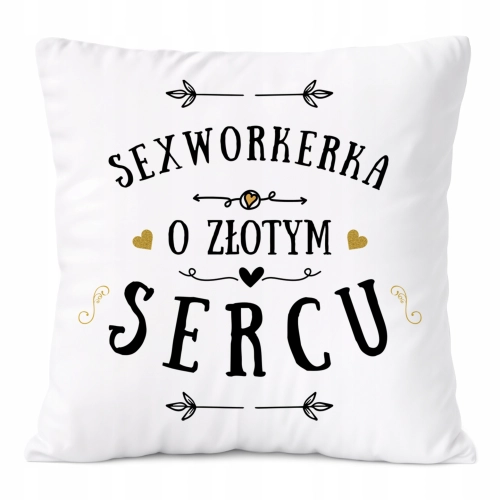 Poduszka Dla Sexworkerki na Prezent z Nadrukiem ze Zdjęciem Biała PoliDraw