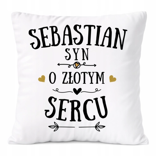 Poduszka Prezent Dla Sebastiana Syna Dziecka z Nadrukiem ze Zdjęciem