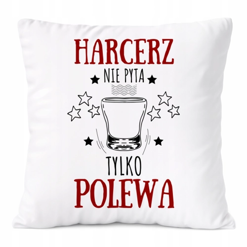 Poduszka Dla Harcerza na Prezent z Nadrukiem ze Zdjęciem Biała PoliDraw