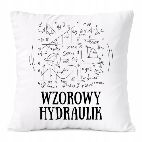Poduszka Dla Hydraulika na Prezent z Nadrukiem ze Zdjęciem Biała PoliDraw