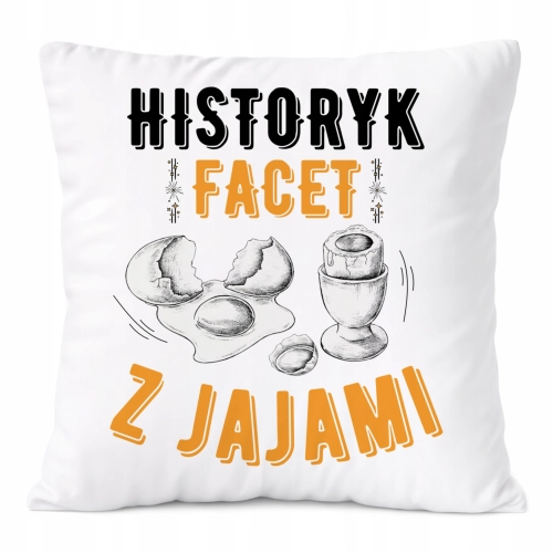 Poduszka Dla Historyka na Prezent z Nadrukiem ze Zdjęciem Biała PoliDraw