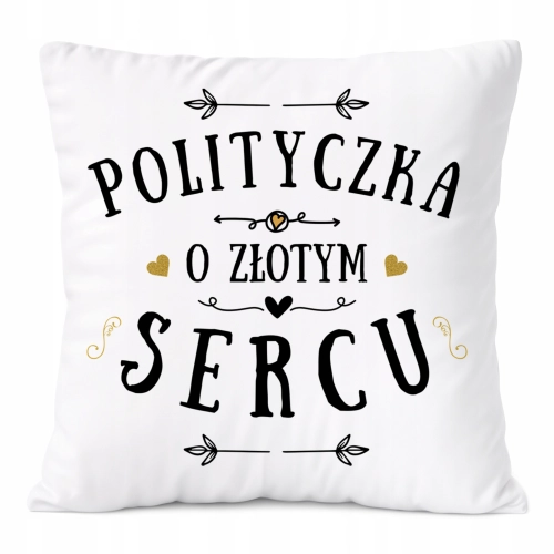 Poduszka Dla Polityczki na Prezent z Nadrukiem ze Zdjęciem Biała PoliDraw