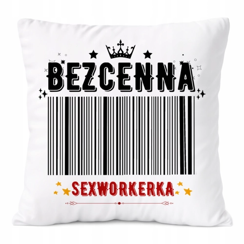 Poduszka Dla Sexworkerki na Prezent z Nadrukiem ze Zdjęciem Biała PoliDraw