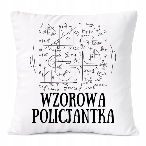 Poduszka Dla Policjantki na Prezent z Nadrukiem ze Zdjęciem Biała PoliDraw