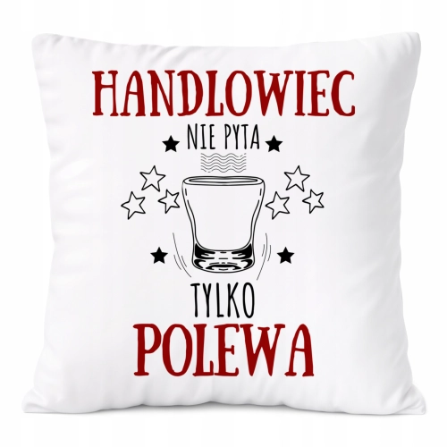 Poduszka Dla Handlowca na Prezent z Nadrukiem ze Zdjęciem Biała PoliDraw