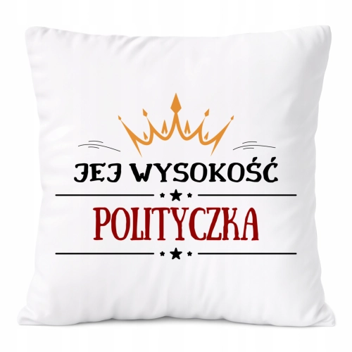 Poduszka Dla Polityczki na Prezent z Nadrukiem ze Zdjęciem Biała PoliDraw