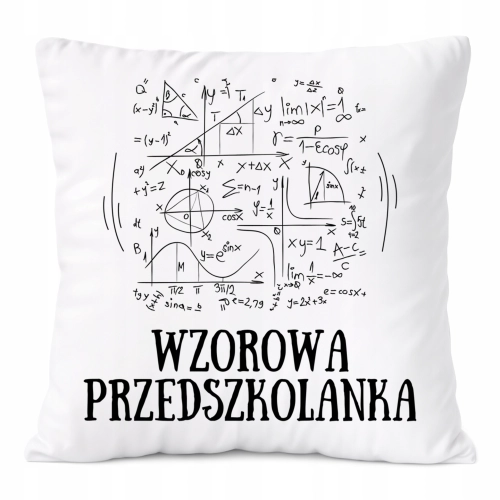 Poduszka Dla Przedszkolanki na Prezent z Nadrukiem ze Zdjęciem Biała