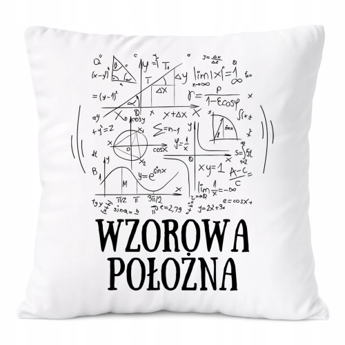Poduszka Dla Położnej na Prezent z Nadrukiem ze Zdjęciem Biała PoliDraw