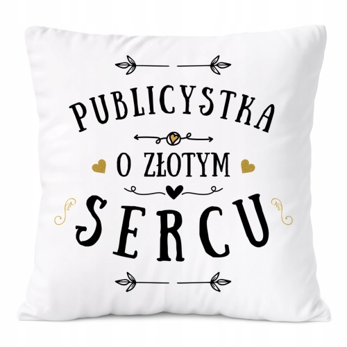 Poduszka Dla Publicystki na Prezent z Nadrukiem ze Zdjęciem Biała PoliDraw
