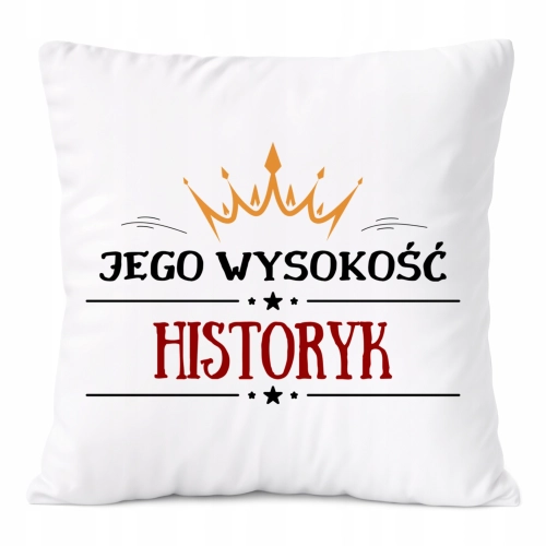 Poduszka Dla Historyka na Prezent z Nadrukiem ze Zdjęciem Biała PoliDraw