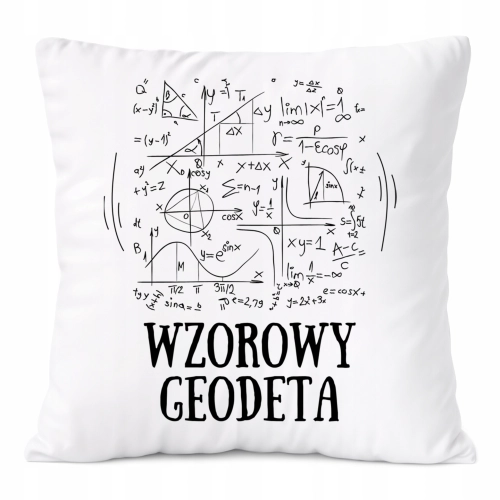 Poduszka Dla Geodety na Prezent z Nadrukiem ze Zdjęciem Biała PoliDraw