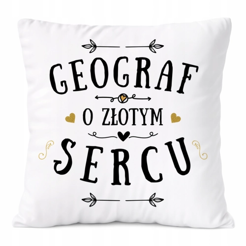 Poduszka Dla Geografa na Prezent z Nadrukiem ze Zdjęciem Biała PoliDraw