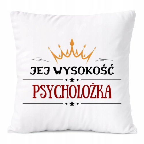 Poduszka Dla Psycholożki na Prezent z Nadrukiem ze Zdjęciem Biała PoliDraw