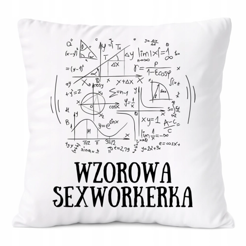 Poduszka Dla Sexworkerki na Prezent z Nadrukiem ze Zdjęciem Biała PoliDraw