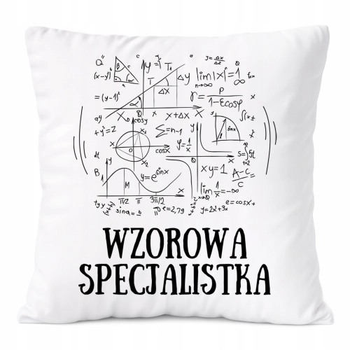 Poduszka Dla Specjalistki na Prezent z Nadrukiem ze Zdjęciem Biała PoliDraw