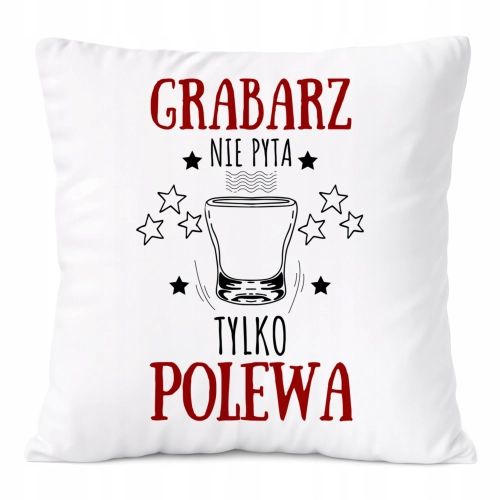 Poduszka Dla Grabarza na Prezent z Nadrukiem ze Zdjęciem Biała PoliDraw