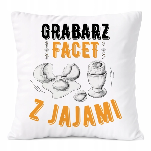 Poduszka Dla Grabarza na Prezent z Nadrukiem ze Zdjęciem Biała PoliDraw