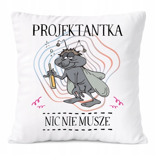Poduszka Dla Projektantki na Prezent z Nadrukiem ze Zdjęciem Biała PoliDraw