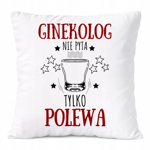Poduszka Dla Ginekologa na Prezent z Nadrukiem ze Zdjęciem Biała PoliDraw