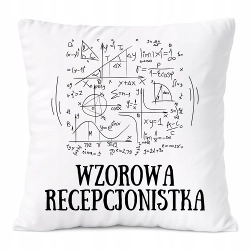 Poduszka Dla Recepcjonistki na Prezent z Nadrukiem ze Zdjęciem Biała