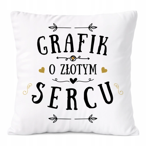 Poduszka Dla Grafika na Prezent z Nadrukiem ze Zdjęciem Biała PoliDraw