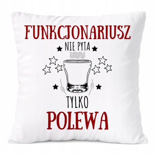 Poduszka Dla Funkcjonariusza na Prezent z Nadrukiem ze Zdjęciem Biała