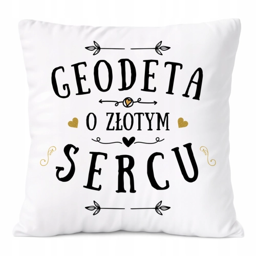 Poduszka Dla Geodety na Prezent z Nadrukiem ze Zdjęciem Biała PoliDraw