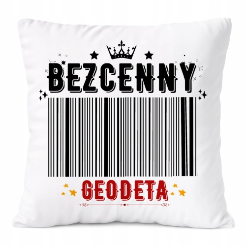 Poduszka Dla Geodety na Prezent z Nadrukiem ze Zdjęciem Biała PoliDraw