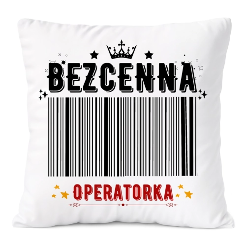 Poduszka Dla Operatorki na Prezent z Nadrukiem ze Zdjęciem Biała PoliDraw