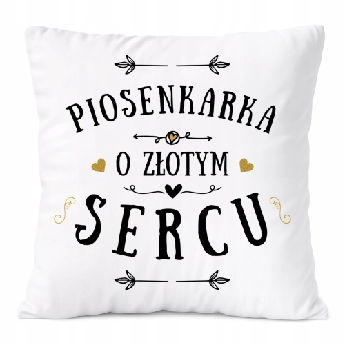 Poduszka Dla Piosenkarki na Prezent z Nadrukiem ze Zdjęciem Biała PoliDraw