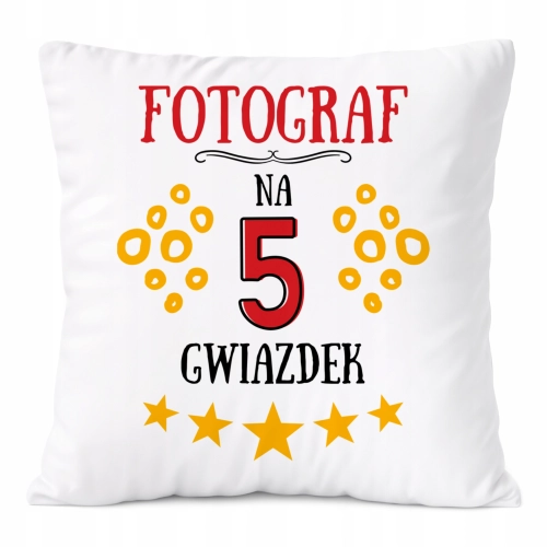 Poduszka Dla Fotografa na Prezent z Nadrukiem ze Zdjęciem Biała PoliDraw