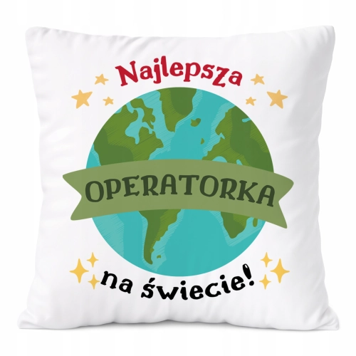 Poduszka Dla Operatorki na Prezent z Nadrukiem ze Zdjęciem Biała PoliDraw
