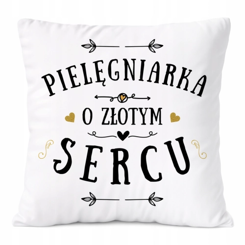 Poduszka Dla Pielęgniarki na Prezent z Nadrukiem ze Zdjęciem Biała PoliDraw