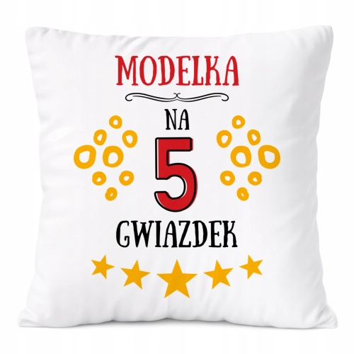 Poduszka Dla Modelki na Prezent z Nadrukiem ze Zdjęciem Biała PoliDraw