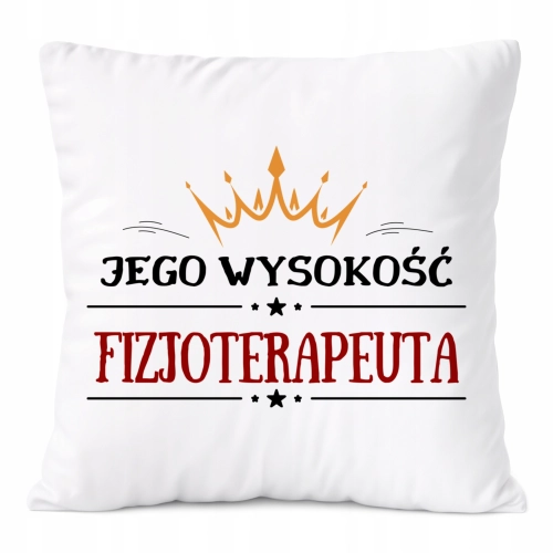 Poduszka Dla Fizjoterapeuty na Prezent z Nadrukiem ze Zdjęciem Biała