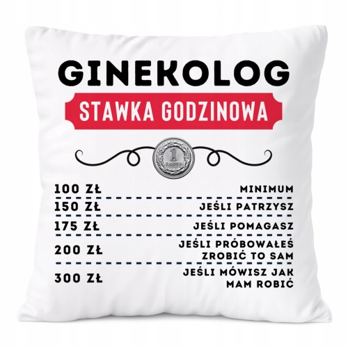 Poduszka Dla Ginekologa na Prezent z Nadrukiem ze Zdjęciem Biała PoliDraw