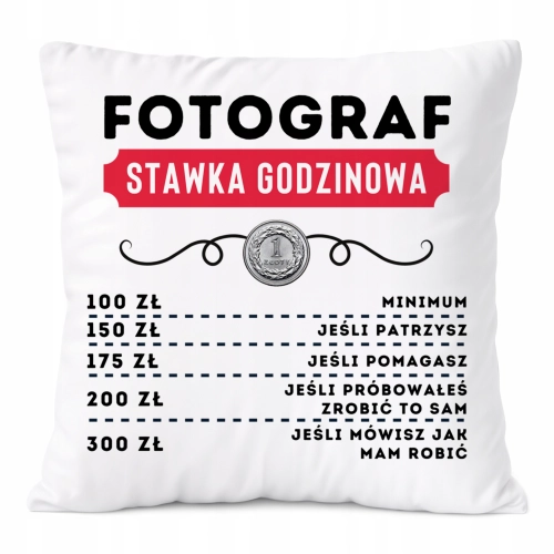 Poduszka Dla Fotografa na Prezent z Nadrukiem ze Zdjęciem Biała PoliDraw